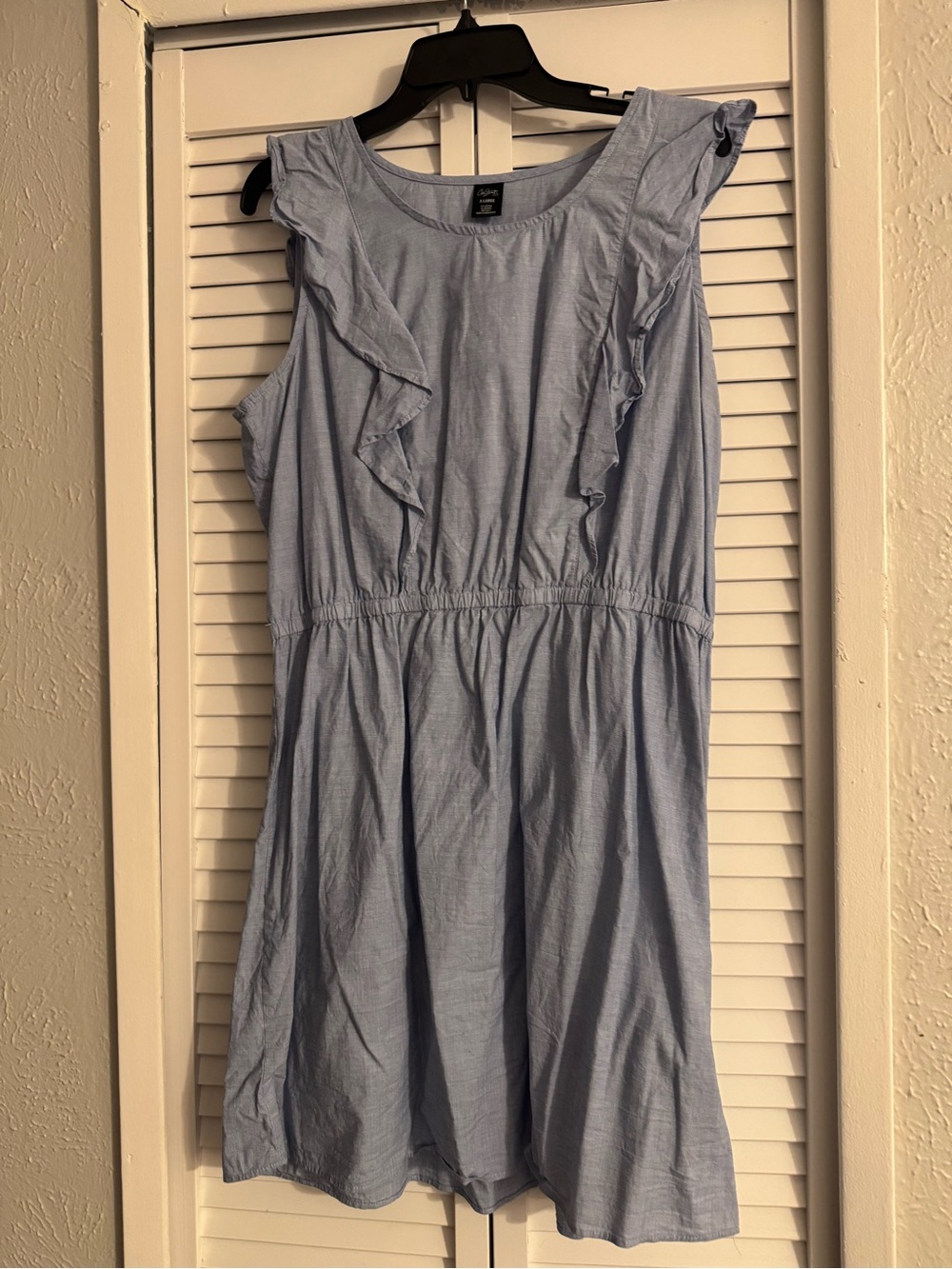 City Streets Light Blue Ruffle Sleeveless Mini Dress